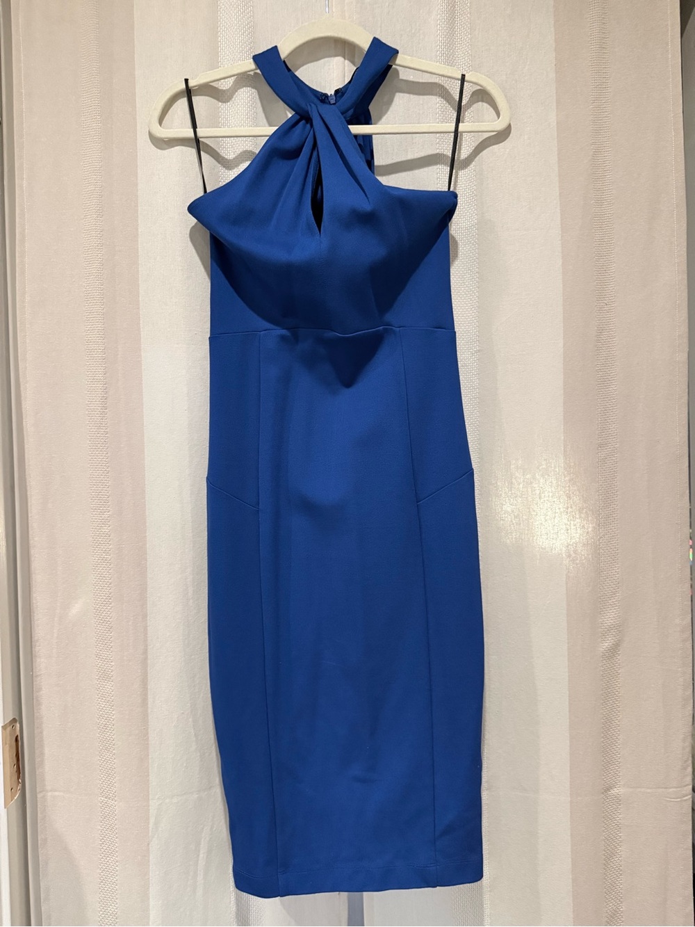 Felicity & Coco Cobalt Blue Twist-Neck Midi Dress Size XS